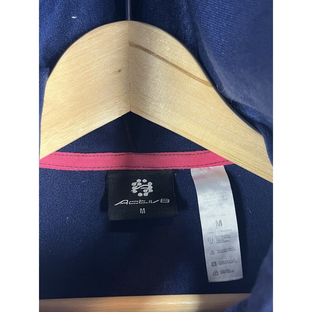 Navy Pink Zip Hoodie Athletic Lightweight Jacket Women M - Picture 4 of 10